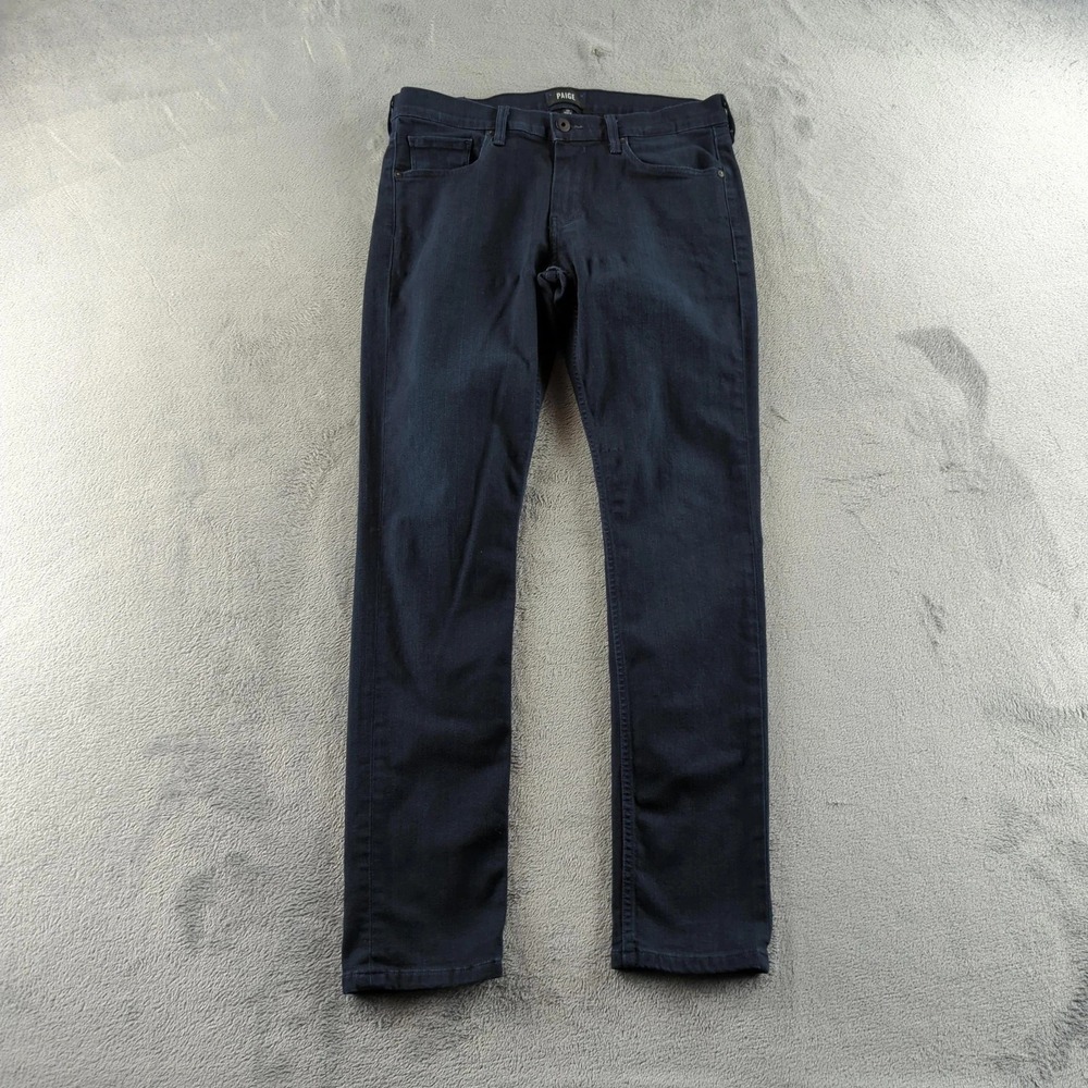 Paige Jeans Mens 34x30 (Fits 32x30) Blue Croft Dark Wash Slim Stretch Denim USA